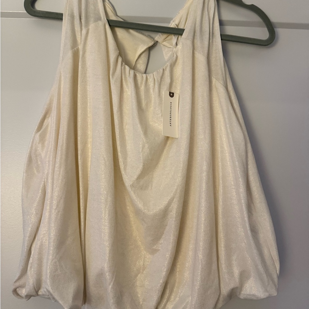 Anthropologie Elegant Cream Women's Top - Picture 3 of 9